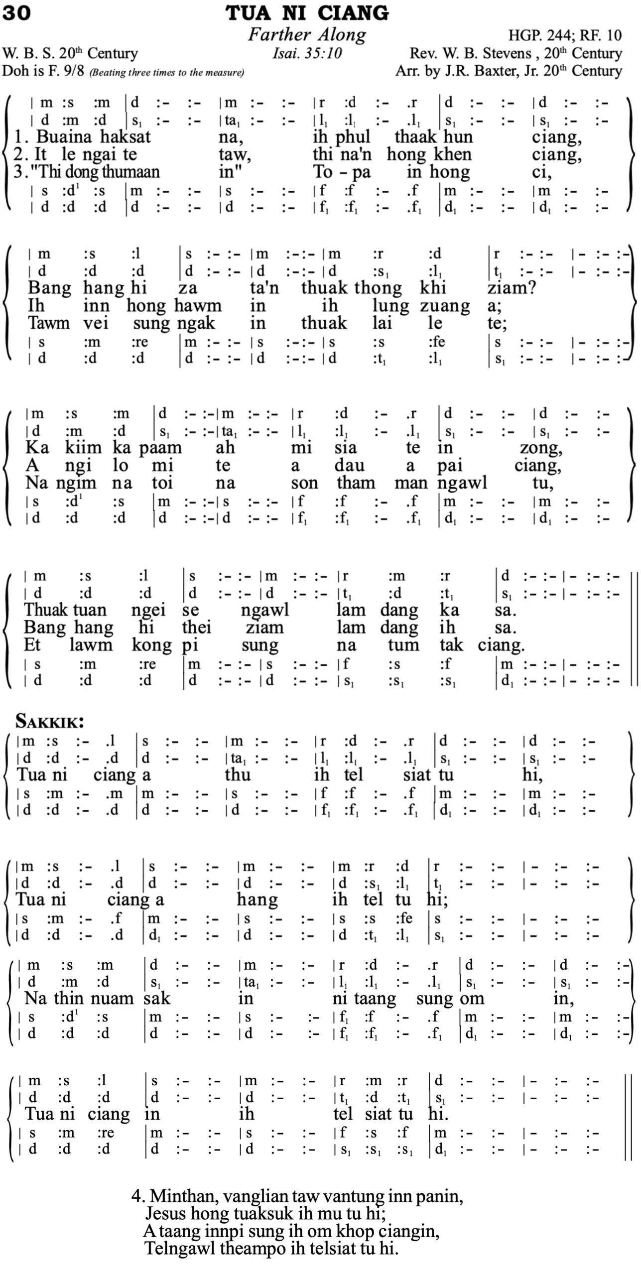 30 Tua Ni Ciang - Siyin Hymn 1 30 Tua Ni Ciang