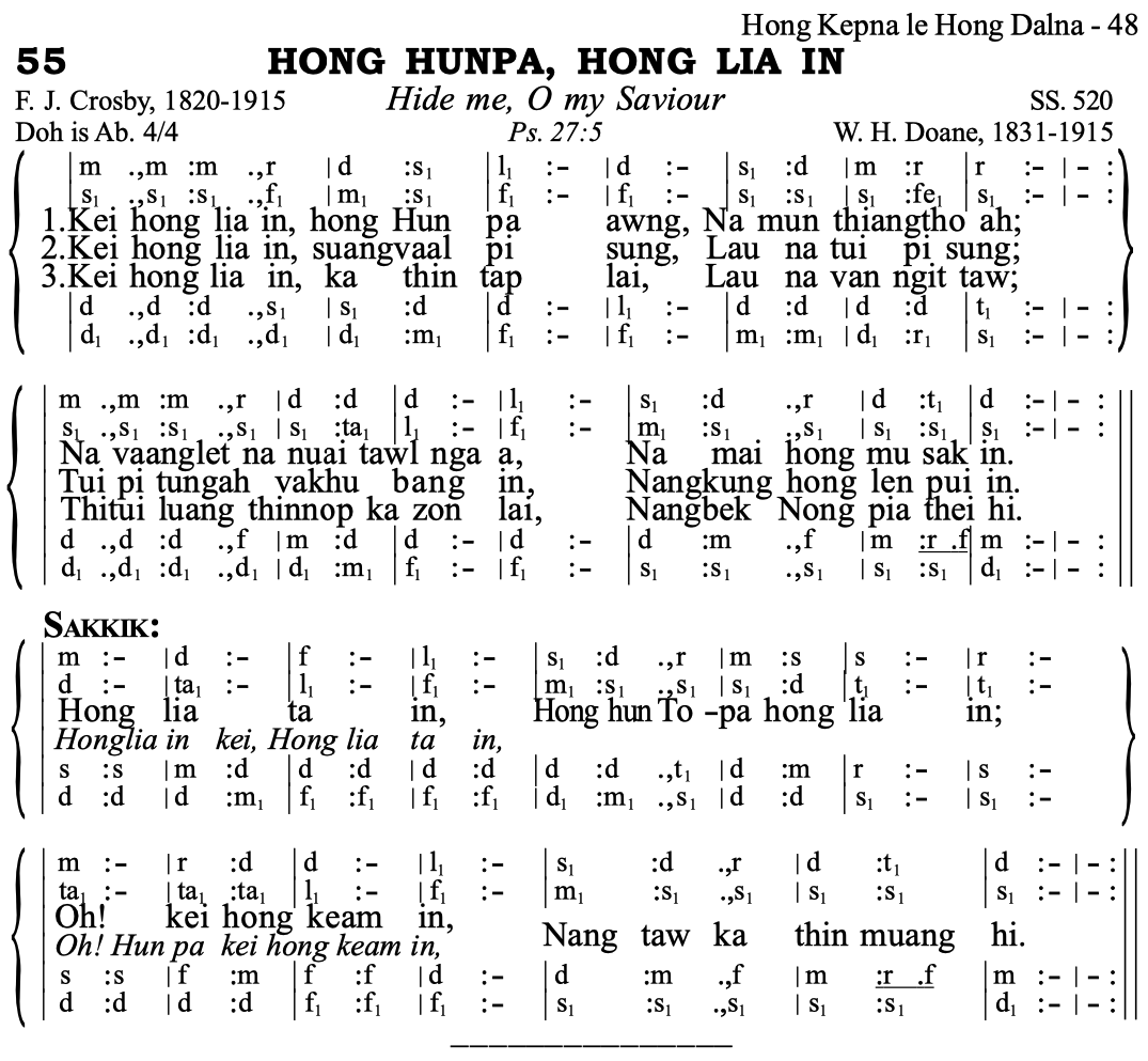 55 Hong Hunpa Hong Lia In - Siyin Hymn 1 55 Hong Hunpa Hong Lia In