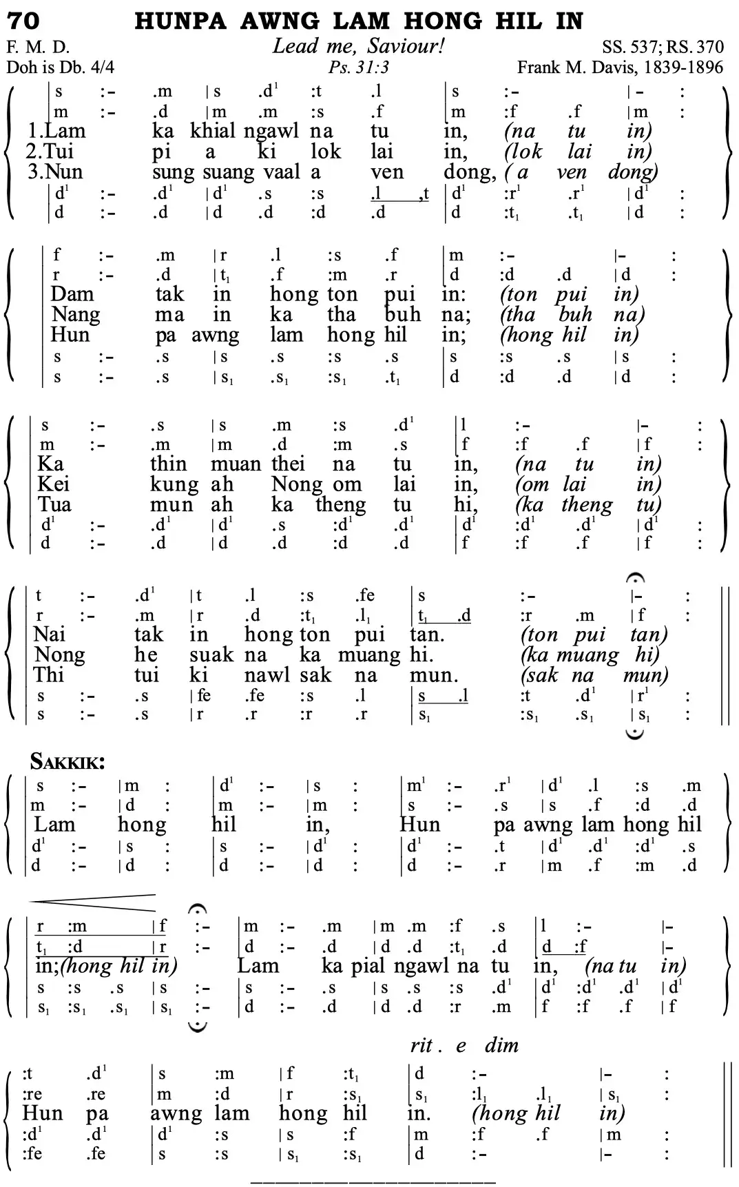 70 Hunpa Awng Lam Hong Hil In - Siyin Hymn 1 70 Hunpa Awng Lam Hong Hil In