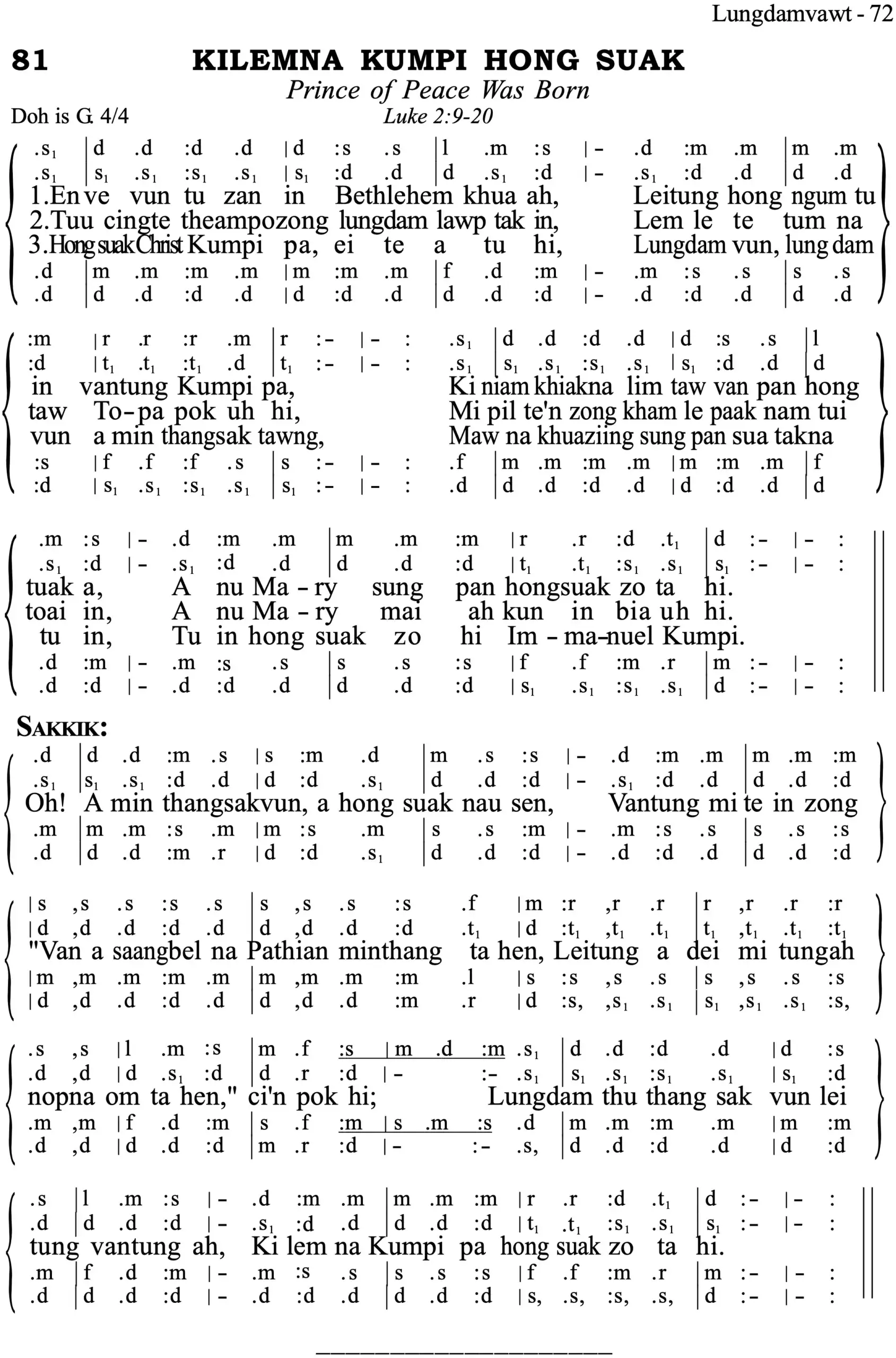 81 Kilemna Kumpi Hong Suak - Siyin Hymn 1 81 Kilemna Kumpi Hong Suak